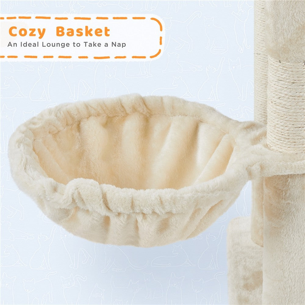 82.5In Multi Level Cat Tree for Large Cat Tower with Condo and Scratching Post