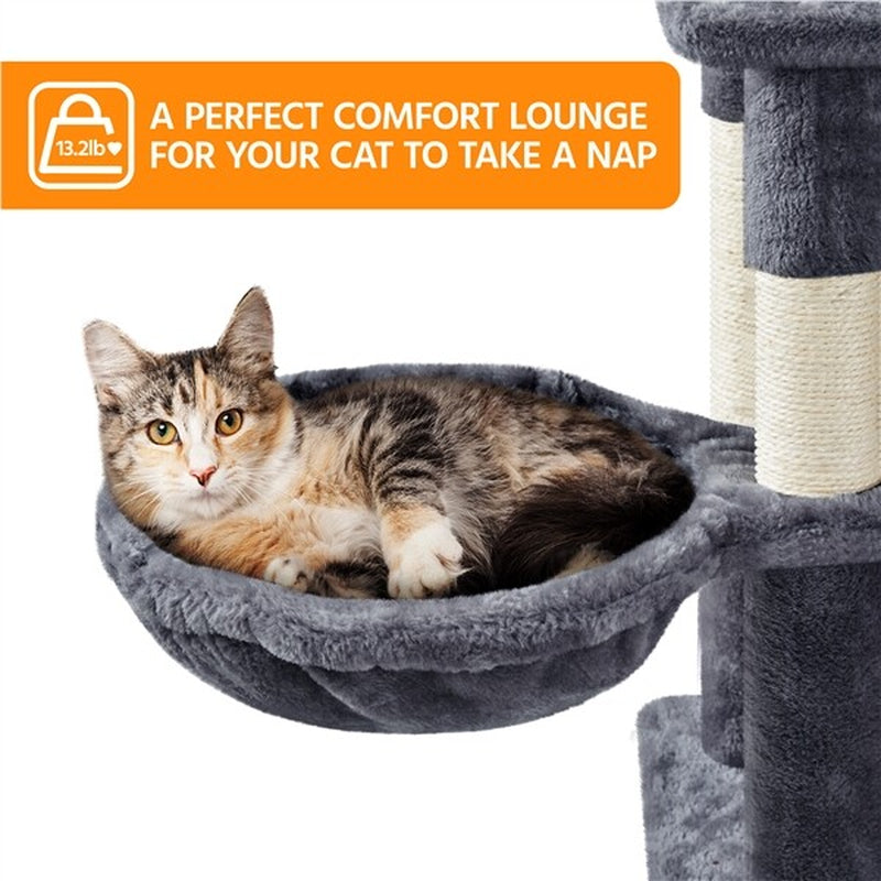 82.5In Multi Level Cat Tree for Large Cat Tower with Condo and Scratching Post