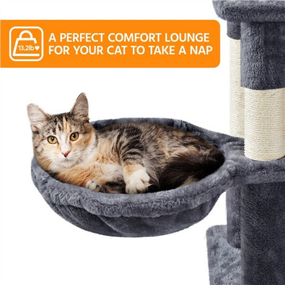 82.5In Multi Level Cat Tree for Large Cat Tower with Condo and Scratching Post