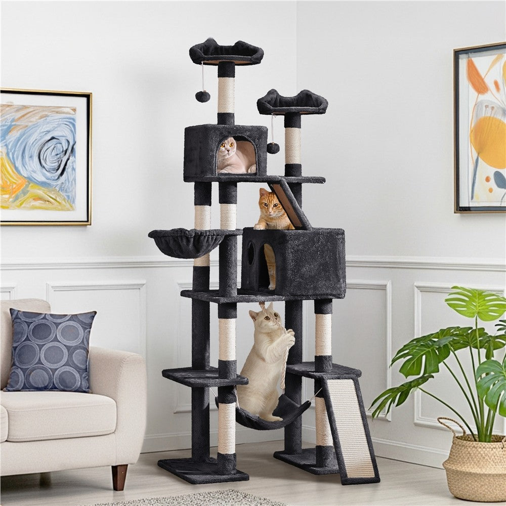 82.5In Multi Level Cat Tree for Large Cat Tower with Condo and Scratching Post