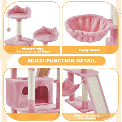 82.5In Multi Level Cat Tree for Large Cat Tower with Condo and Scratching Post