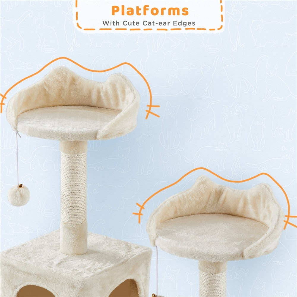 82.5In Multi Level Cat Tree for Large Cat Tower with Condo and Scratching Post