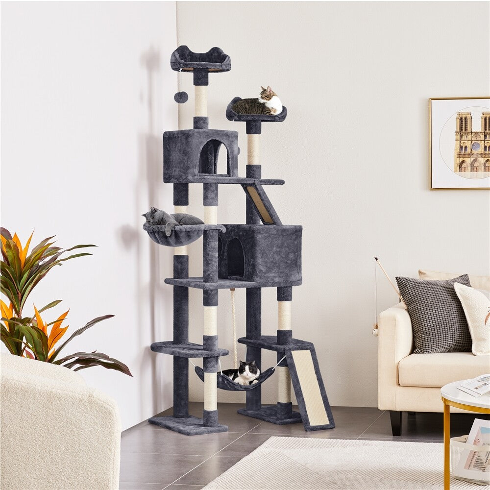 82.5In Multi Level Cat Tree for Large Cat Tower with Condo and Scratching Post