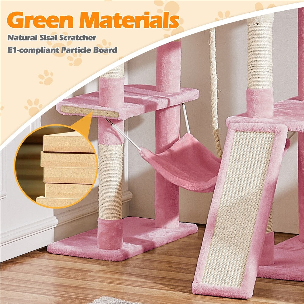 82.5In Multi Level Cat Tree for Large Cat Tower with Condo and Scratching Post